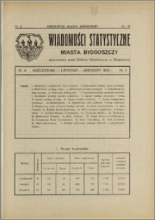 Orędownik Miasta Bydgoszczy, R.50, 1934, Nr 6, Wiadomości statystyczne miasta Bydgoszczy, Nr 4