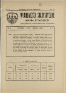 Orędownik Miasta Bydgoszczy, R.50, 1934, Nr 13, Wiadomości statystyczne miasta Bydgoszczy, Nr 1