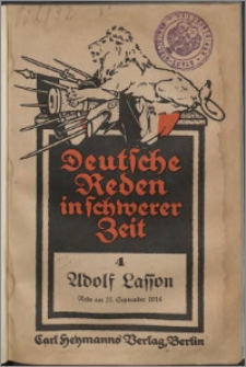 Deutsche Art und deutsche Bildung : Rede am 25. September 1914