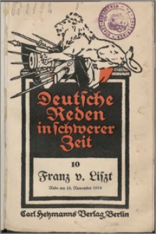 Von der Nibelungentreue : Rede am 18. November 1914