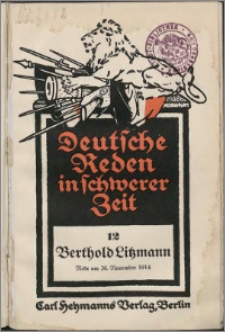 Ernst von Wildenbruch und der nationale Gedanke : Rede am 26. November 1914