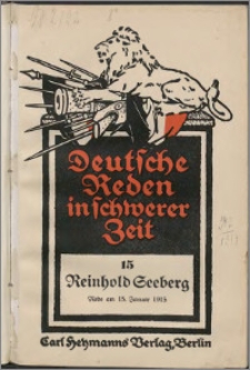 Krieg und Kulturfortschritt : Rede am 15. Januar 1915