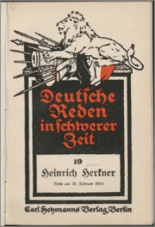 Krieg und Volkswirtschaft : Rede am 26. Februar 1915