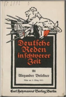 Der Weltkrieg und die Slawen : Rede am 5. März 1915