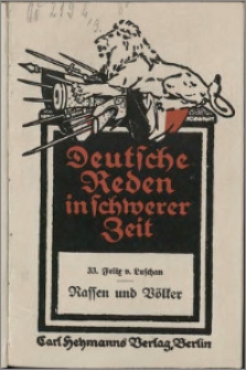 Rassen und Völker : Rede am 2. November 1915