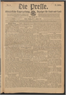 Die Presse 1913, Jg. 31, Nr. 4 Zweites Blatt, Drittes Blatt, Viertes Blatt