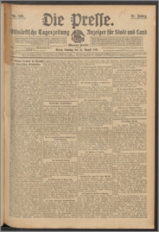 Die Presse 1913, Jg. 31, Nr. 198 Zweites Blatt, Drittes Blatt, Viertes Blatt