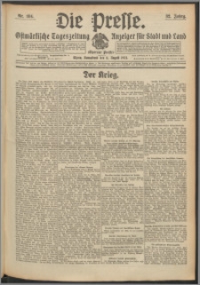 Die Presse 1914, Jg. 32, Nr. 184 Zweites Blatt