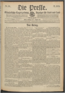 Die Presse 1914, Jg. 32, Nr. 185 Zweites Blatt