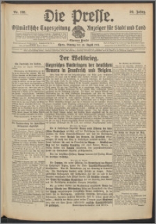 Die Presse 1914, Jg. 32, Nr. 198 Zweites Blatt