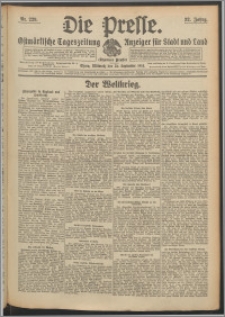Die Presse 1914, Jg. 32, Nr. 229 Zweites Blatt
