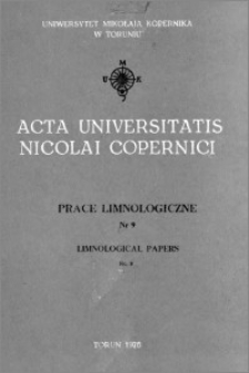 Zeszyty Naukowe Uniwersytetu Mikołaja Kopernika w Toruniu. Nauki Matematyczno-Przyrodnicze. Prace Limnologiczne, z. 9 (38), 1976