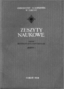 Zeszyty Naukowe Uniwersytetu Mikołaja Kopernika w Toruniu. Nauki Matematyczno-Przyrodnicze. Geografia, (4), 1958