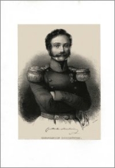 Constantin Herubowicz (portret po pas w mundurze z ord. Virtuti Militari z facsimile podpisu)