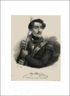Juliusz Malachowski (portret po pas w mundurze z orderem VM, z facsimile podpisu)