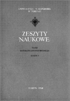 Zeszyty Naukowe Uniwersytetu Mikołaja Kopernika w Toruniu. Nauki Matematyczno-Przyrodnicze. Biologia, z. (3), 1958