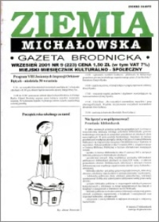 Ziemia Michałowska : Gazeta Brodnicka R. 2001, Nr 9 (223)
