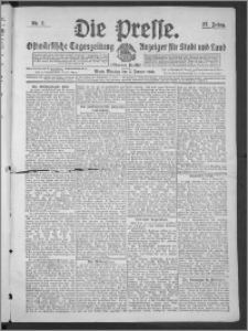 Die Presse 1909, Jg. 27, Nr. 3 Zweites Blatt, Drittes Blatt