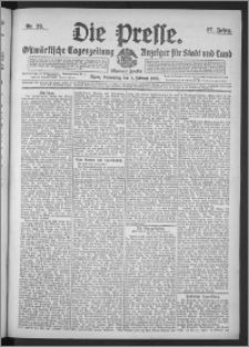 Die Presse 1909, Jg. 27, Nr. 29 Zweites Blatt + Beilagenwerbung