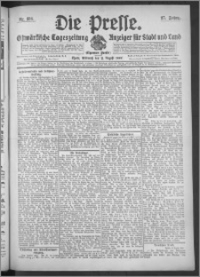 Die Presse 1909, Jg. 27, Nr. 186 Zweites Blatt, Drittes Blatt