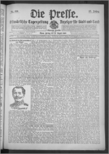 Die Presse 1909, Jg. 27, Nr. 188 Zweites Blatt, Drittes Blatt