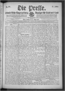 Die Presse 1909, Jg. 27, Nr. 190 Zweites Blatt, Drittes Blatt, Viertes Blatt