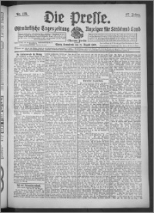Die Presse 1909, Jg. 27, Nr. 195 Zweites Blatt