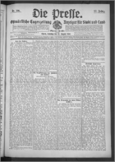 Die Presse 1909, Jg. 27, Nr. 196 Zweites Blatt, Drittes Blatt