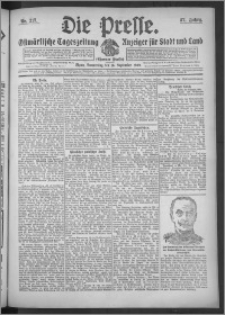 Die Presse 1909, Jg. 27, Nr. 217 Zweites Blatt, Drittes Blatt