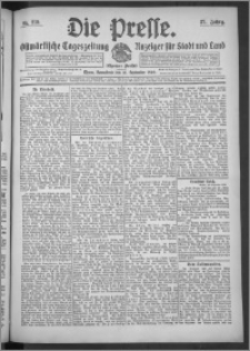 Die Presse 1909, Jg. 27, Nr. 219 Zweites Blatt, Drittes Blatt