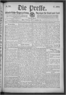 Die Presse 1909, Jg. 27, Nr. 223 Zweites Blatt, Drittes Blatt