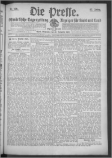Die Presse 1909, Jg. 27, Nr. 229 Zweites Blatt, Drittes Blatt