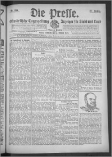 Die Presse 1909, Jg. 27, Nr. 240 Zweites Blatt, Drittes Blatt