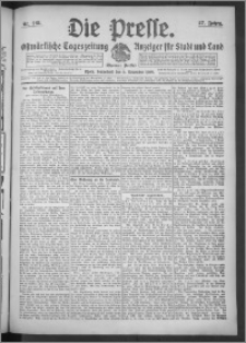 Die Presse 1909, Jg. 27, Nr. 261 Zweites Blatt, Drittes Blatt
