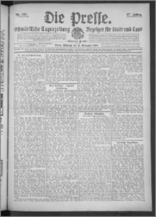 Die Presse 1909, Jg. 27, Nr. 264 Zweites Blatt, Drittes Blatt