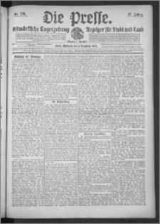 Die Presse 1909, Jg. 27, Nr. 281 Zweites Blatt, Drittes Blatt