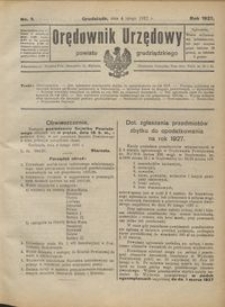 Orędownik Urzędowy Powiatu Grudziądzkiego 1927 nr 5