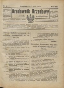 Orędownik Urzędowy Powiatu Grudziądzkiego 1927 nr 6