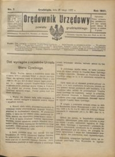 Orędownik Urzędowy Powiatu Grudziądzkiego 1927 nr 7