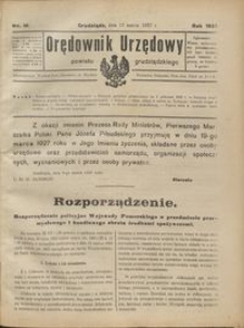 Orędownik Urzędowy Powiatu Grudziądzkiego 1927 nr 10