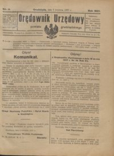 Orędownik Urzędowy Powiatu Grudziądzkiego 1927 nr 14