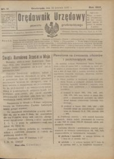 Orędownik Urzędowy Powiatu Grudziądzkiego 1927 nr 17