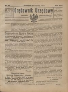 Orędownik Urzędowy Powiatu Grudziądzkiego 1927 nr 20