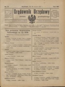 Orędownik Urzędowy Powiatu Grudziądzkiego 1927 nr 34