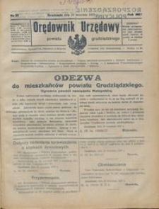 Orędownik Urzędowy Powiatu Grudziądzkiego 1927 nr 39