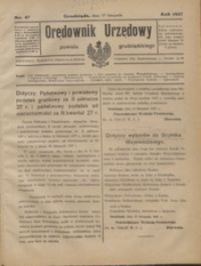 Orędownik Urzędowy Powiatu Grudziądzkiego 1927 nr 47