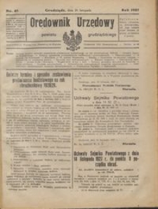 Orędownik Urzędowy Powiatu Grudziądzkiego 1927 nr 48