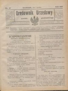 Orędownik Urzędowy Powiatu Grudziądzkiego 1927 nr 49