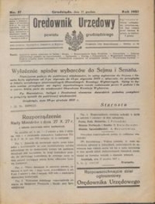Orędownik Urzędowy Powiatu Grudziądzkiego 1927 nr 57