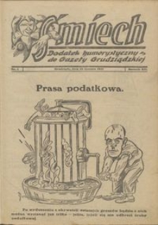 Śmiech: dodatek humorystyczny do Gazety Grudziądzkiej 1931.01.15 R. XII nr 1